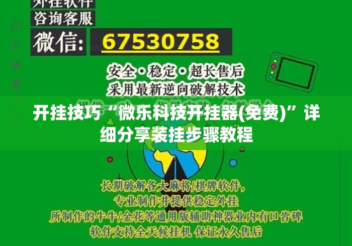 开挂技巧“微乐科技开挂器(免费)”详细分享装挂步骤教程