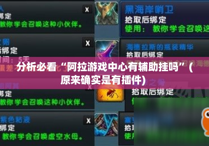 分析必看“阿拉游戏中心有辅助挂吗	”(原来确实是有插件) 