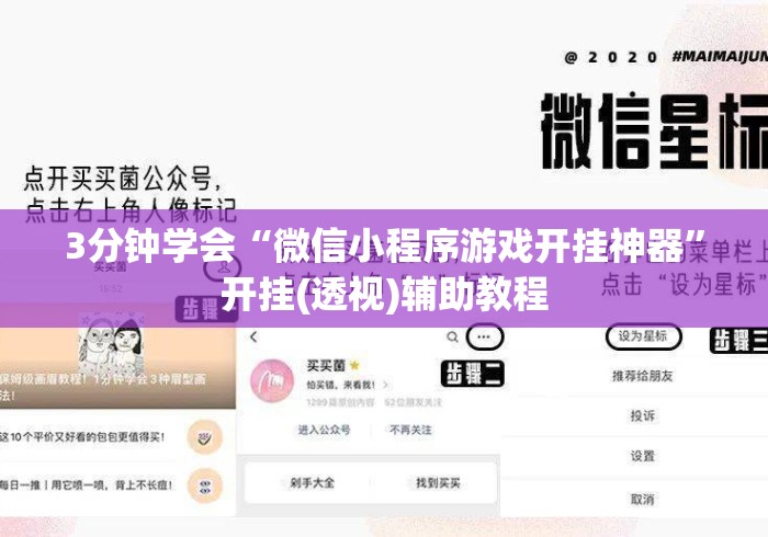 3分钟学会“微信小程序游戏开挂神器”开挂(透视)辅助教程
