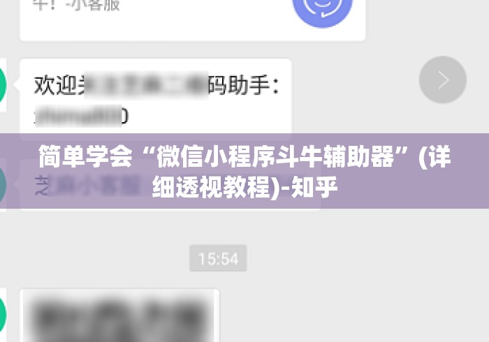 简单学会“微信小程序斗牛辅助器	”(详细透视教程)-知乎