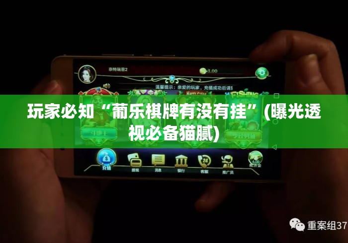 玩家必知“葡乐棋牌有没有挂	”(曝光透视必备猫腻)