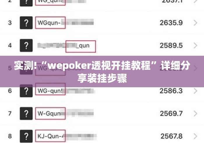 实测!“wepoker透视开挂教程”详细分享装挂步骤