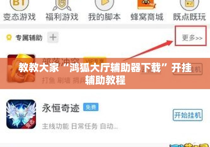 教教大家“鸿狐大厅辅助器下载”开挂辅助教程