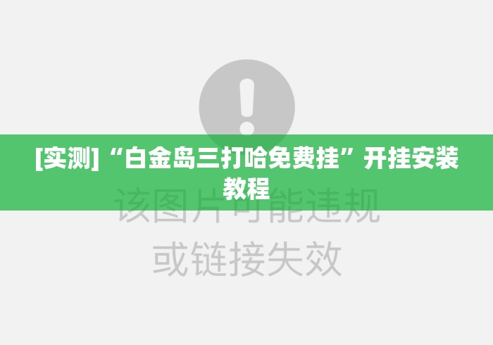 [实测]“白金岛三打哈免费挂”开挂安装教程