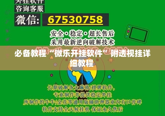 必备教程“微乐开挂软件”附透视挂详细教程 
