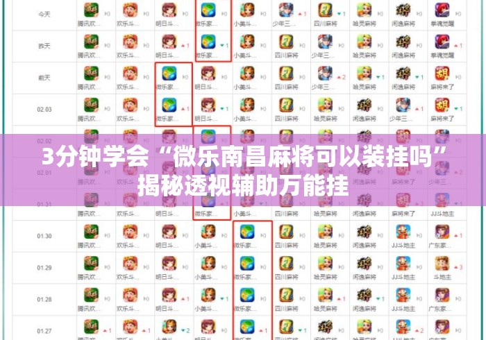 3分钟学会“微乐南昌麻将可以装挂吗”揭秘透视辅助万能挂