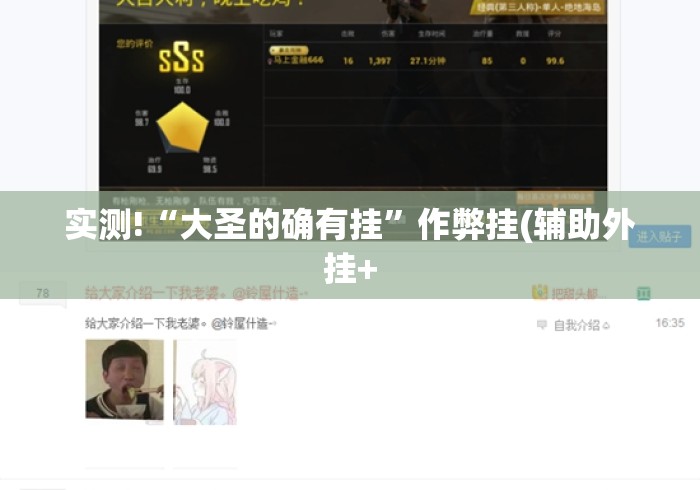 实测!“大圣的确有挂”作弊挂(辅助外挂+