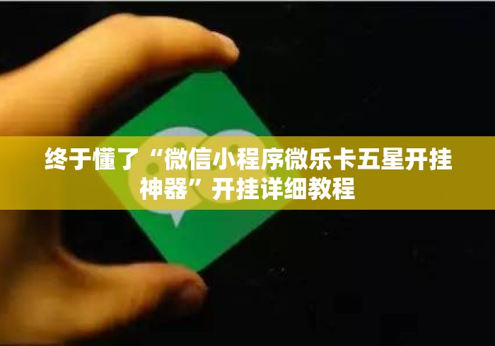 终于懂了“微信小程序微乐卡五星开挂神器	”开挂详细教程