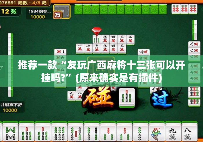 推荐一款“友玩广西麻将十三张可以开挂吗?”(原来确实是有插件)